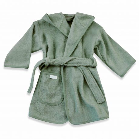 Badjasje stone green met naam geborduurd
